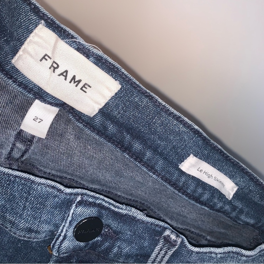 Frame Denim Le High Skinny Dark Blue Jeans 27 - Picture 3 of 8